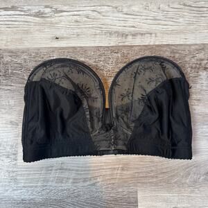 Vintage Lady Marlene Black Lace Longline Bra Corset Bustier 36DD